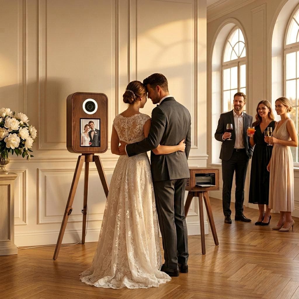 Miri fotografiindu-se in cabina de stejar rosu, intr-o sala luminoasa